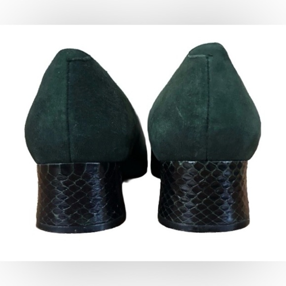 Corsina VTG green suede w blk block heel WM 7.5 N old money business casual - Picture 10 of 14
